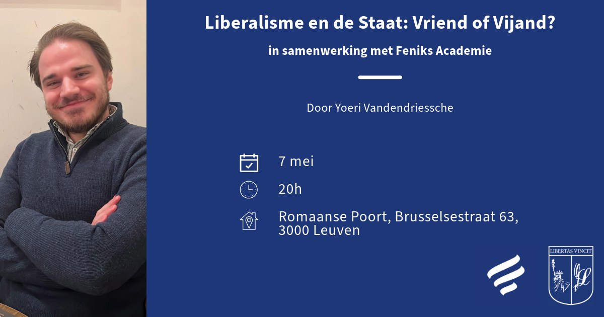 Vanavond: "Liberalisme en de Staat: Vriend of Vijand?" door Joeri Vandendriessche samen met het <a href="/lvsvleuven/">LVSV Leuven</a>. De lezing focust zich op de traditie van het anarcho-kapitalisme.

Gratis en voor niets in Leuven in de Romaans Poort.