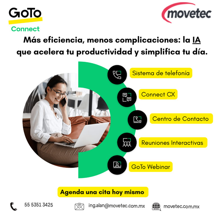 movetec2's tweet image. Más eficiencia y menos complicaciones en tu día a día. Descubre cómo la IA de GoTo Connect optimiza tu sistema de comunicación integral. ¡Agenda una cita con movetec y experimenta la diferencia!
📞 55 5351 3425
📧 ing.alan@movetec.com.mx 

#GoToConnect #Movetec #IA