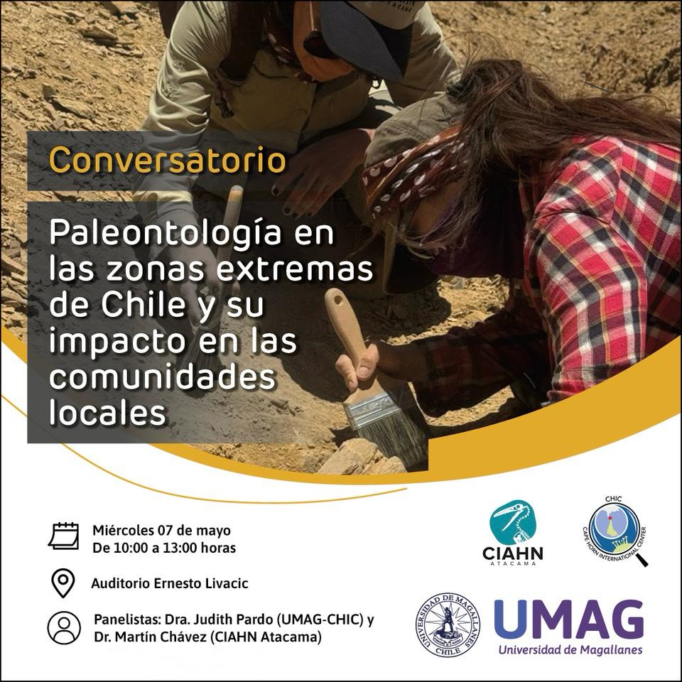 Corporación Paleontológica (@ciahnatacama) on Twitter photo MAÑANA la Dra. Judith Pardo y el Dr. Martín Chávez conversarán en la <a href="/udemagallanes/">Universidad de Magallanes</a> sobre el impacto social de la Paleontología, los desafíos de generar ciencia en regiones y como el conocimiento de los fósiles se conecta con preguntas cotidianas y filosóficas. Los esperamos! MAÑANA la Dra. Judith Pardo y el Dr. Martín Chávez conversarán en la <a href="/udemagallanes/">Universidad de Magallanes</a> sobre el impacto social de la Paleontología, los desafíos de generar ciencia en regiones y como el conocimiento de los fósiles se conecta con preguntas cotidianas y filosóficas. Los esperamos!
