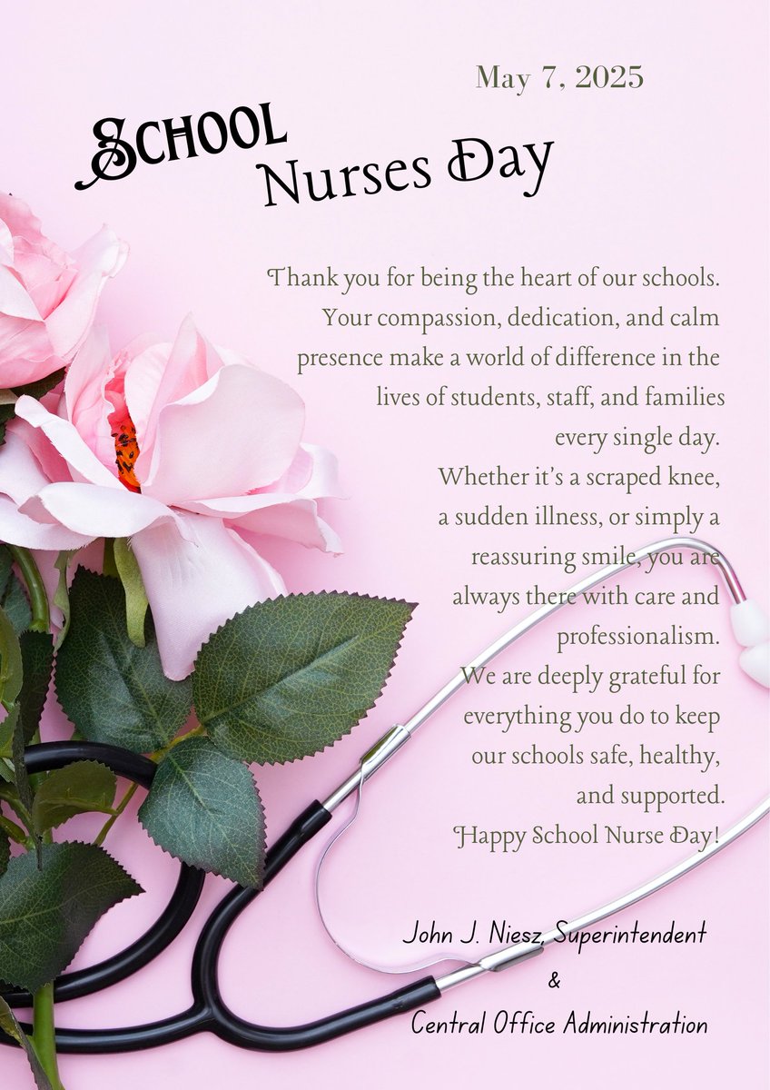 Happy School Nurse Day to the heart of our schools! ❤️ Thank you for your compassion, dedication, and calm presence that makes a world of difference every single day. We deeply appreciate all you do to keep our students, staff, &amp; families safe, healthy, and supported. #NursesDay
