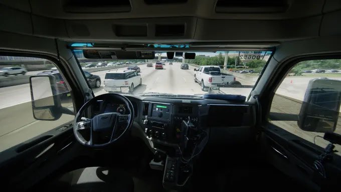 patriottakes's tweet photo. Trump is now allowing autonomous, driverless semi trucks to drive on U.S. highways. 

What do you think about that? https://t.co/kBOUNzaP6H