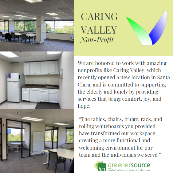 agreenersource's tweet photo. We’re proud to receive this heartfelt message from Caring Valley, recognizing our recent donation of office furniture to their new Santa Clara location.  💚 Visit our Instagram or Linked-In to read the full testimonial! https://t.co/1LDzJOlYy0