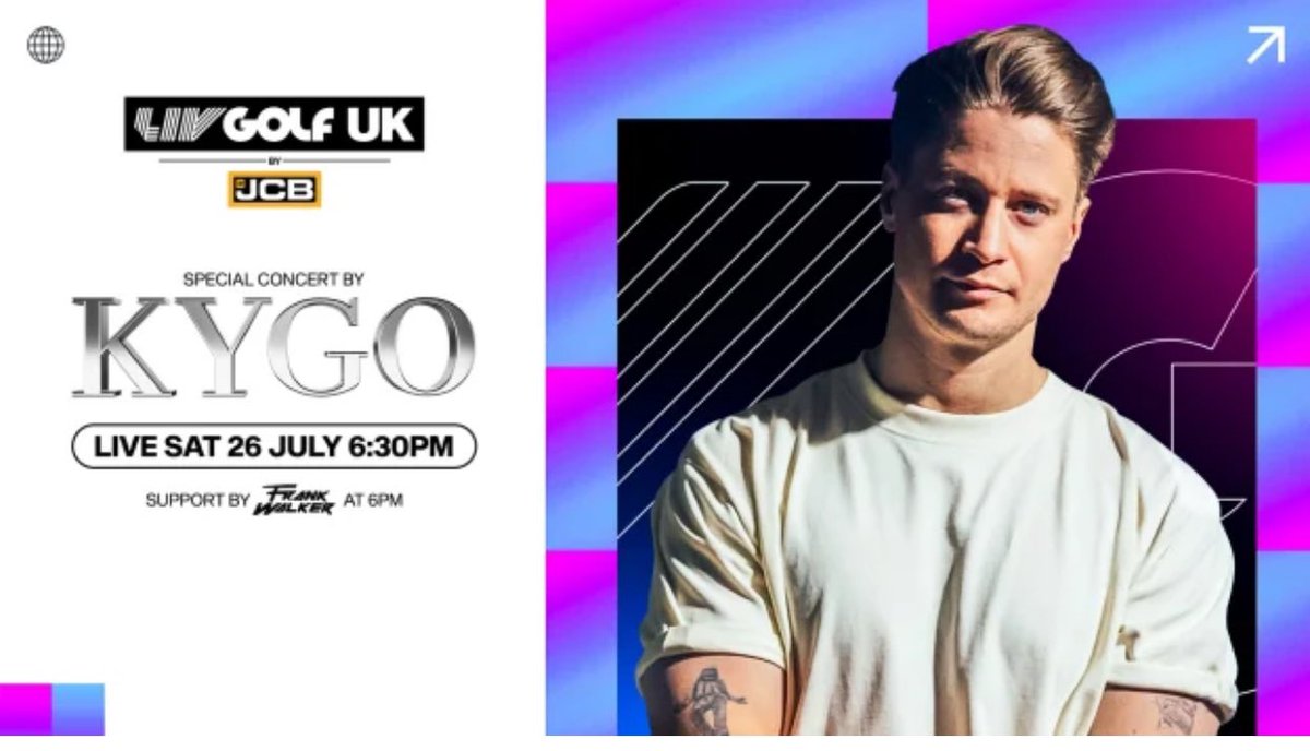 #LIVGolf #UK on sale today. And we announced #Kygo closing out Saturday. 

Fun ahead.