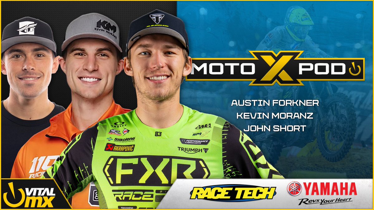 MOTOXP0D's tweet image. Tonight we have @AustinForkner Kevin Moranz & John Short live at 430Pac/730Eastern on the Vitalmx YouTube channel. Thx @racetechsuspen @YamahaRacingcom
@xbrandgoggles @fxrmoto @guts_racing_inc @Evanscooling @proxracingparts @tboltusa @etsracingfuels