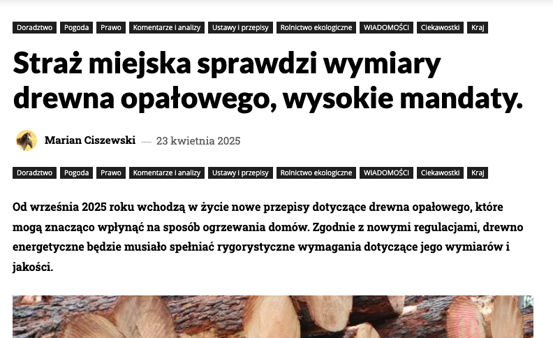 Jakub_moscicki's tweet photo. A słyszeliście, że od września będzie można palić tylko chrustem? XD

"Drewno okrągłe lub łupane będzie uznawane za energetyczne tylko wtedy, gdy jego dolna średnica bez kory nie przekroczy 5 cm, a z korą – 7 cm. Ponadto, aby zostało zakwalifikowane jako opałowe, musi posiadać określone wady, takie jak zgnilizna miękka, brunatnica obejmująca co najmniej połowę powierzchni przekroju, czy zwęglenie przynajmniej połowy powierzchni."