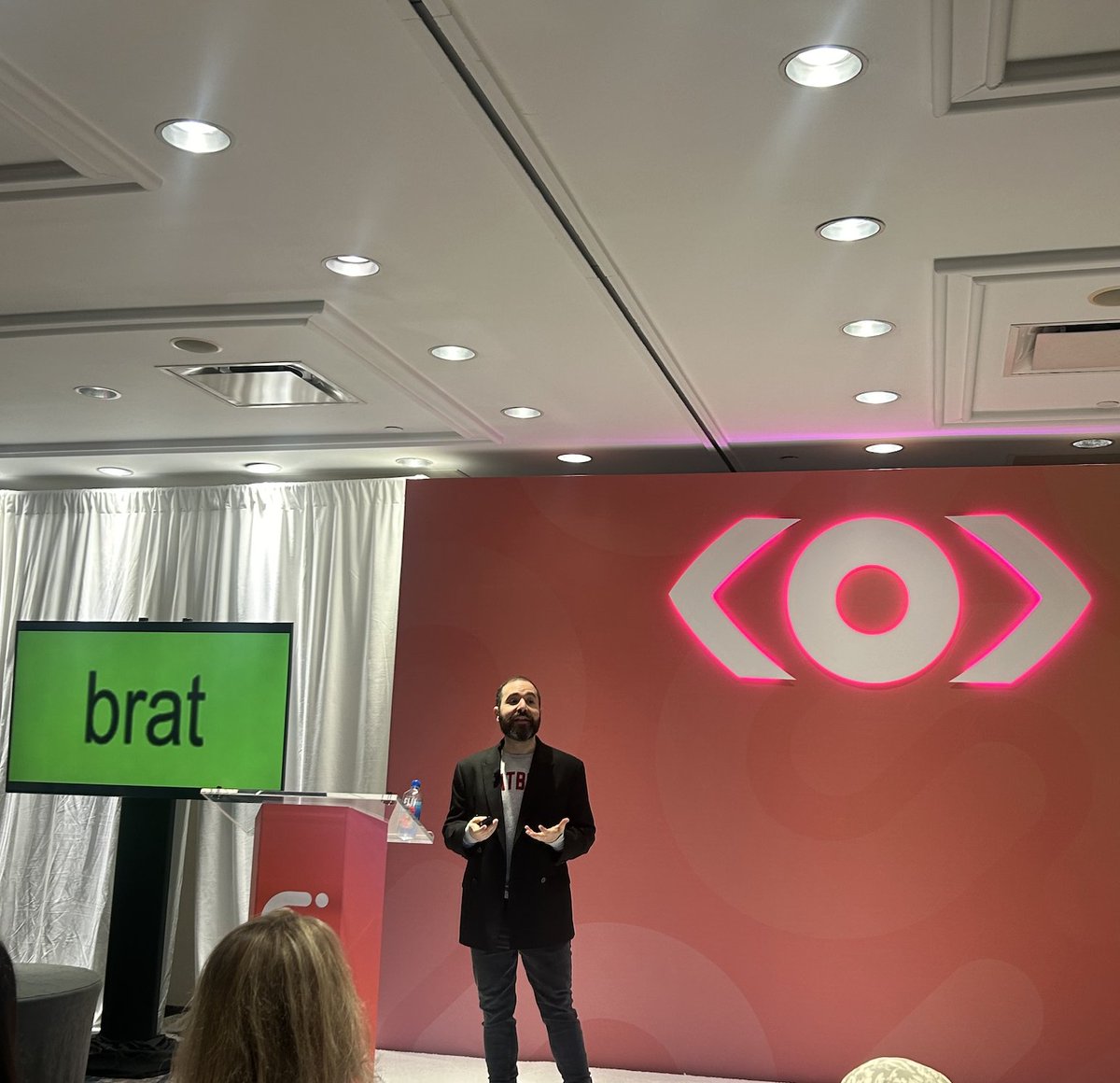🎤 <a href="/nickborenstein/">Nick Borenstein</a> of <a href="/TheWebbyAwards/">The Webby Awards</a> just gave the most relatable talk at the #MeltwaterSummit about 🧠 𝗯𝗿𝗮𝗶𝗻 𝗿𝗼𝘁 (the condition of being chronically online📱) - something we all suffer from.