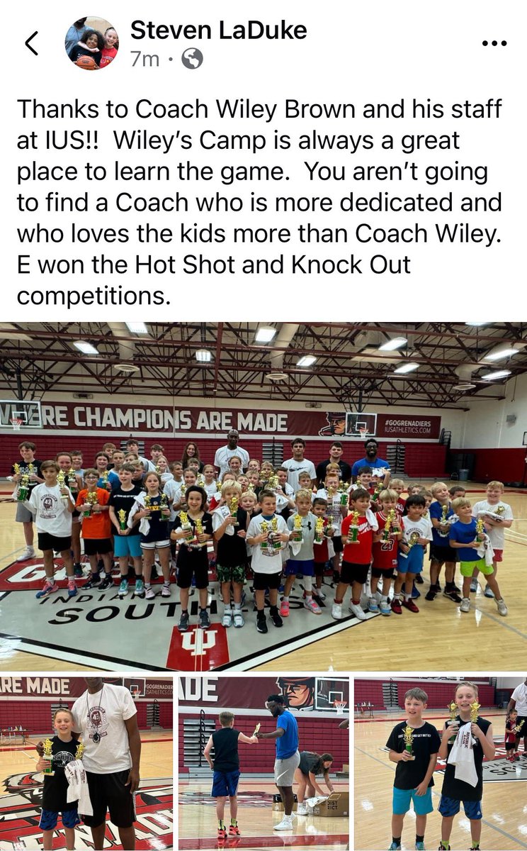 It is almost that time again for the Wiley Brown Basketball Camp 2025! The dates are as the following: 
Session 1: june 2-6
Session 2: June 9-13
Session 3: June 16-20
Session
4: June  23-27
Make sure you get signed up at 
wileybrownbasketball.com/day-camps.cfm