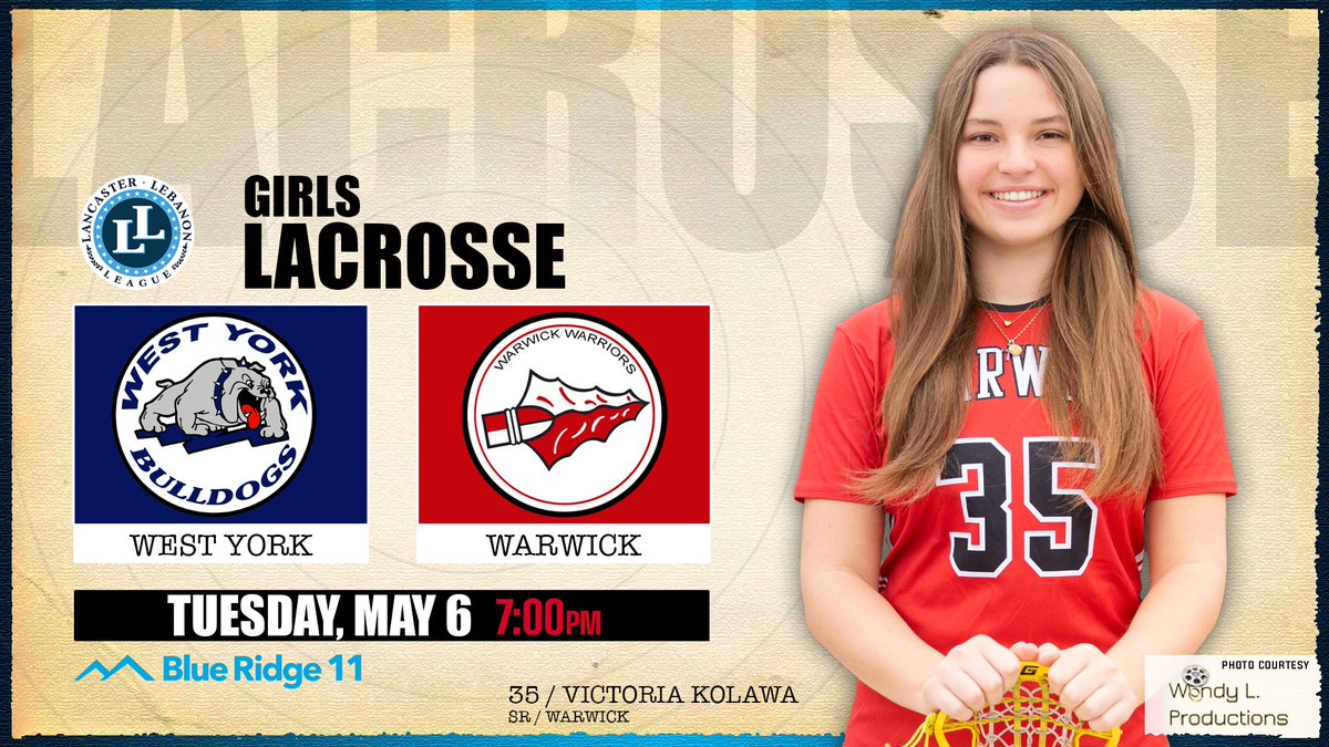FINAL game of our 2025 Spring Sports coverage LIVE tonight from Warwick HS! We’ll have the Warriors in non-league action against West York! Tune in 📺 IF you’re not headed out to the game!
