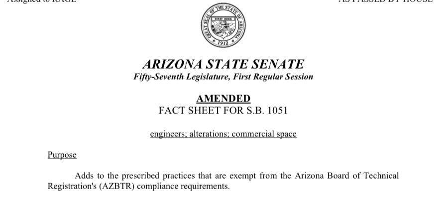 Wendy Rogers (@wendyrogersaz) on Twitter photo My SB 1051 passed, at the behest of Flagstaff’s own <a href="/JeffOravits/">Jeff Oravits</a>, which would subdivide spaces for small businesses without requiring onerously expensive engineer stamps - SAVING THOUSANDS of DOLLARS! My SB 1051 passed, at the behest of Flagstaff’s own <a href="/JeffOravits/">Jeff Oravits</a>, which would subdivide spaces for small businesses without requiring onerously expensive engineer stamps - SAVING THOUSANDS of DOLLARS!