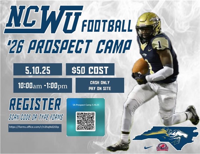 🚨🚨Class of 2026 youre on the clock! Come get evaluated and be apart of the New NCWU #StateChamps