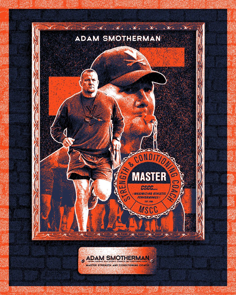 Virginia Football (@uvafootball) on Twitter photo Congratulations to <a href="/SmothermanAdam/">Adam Smotherman</a> for earning the Master Strength and Conditioning Coach award, the highest honor that can be achieved in the strength and conditioning coaching profession.
Thank you for all that you do for Virginia, Coach!
#GoHoos ๐ถโ๏ธ๐ท Congratulations to <a href="/SmothermanAdam/">Adam Smotherman</a> for earning the Master Strength and Conditioning Coach award, the highest honor that can be achieved in the strength and conditioning coaching profession.
Thank you for all that you do for Virginia, Coach!
#GoHoos ๐ถโ๏ธ๐ท