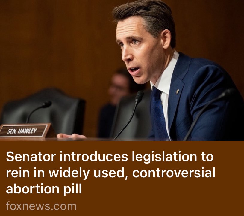 Madeline Sieren (@msierenmo) on Twitter photo šØBusy day for <a href="/HawleyMO/">Josh Hawley</a>:
āIām introducing the Restoring Safeguards for Dangerous Abortion Drugs Act after a bombshell study revealed the truth about mifepristone.ā
foxnews.com/politics/senat⦠šØBusy day for <a href="/HawleyMO/">Josh Hawley</a>:
āIām introducing the Restoring Safeguards for Dangerous Abortion Drugs Act after a bombshell study revealed the truth about mifepristone.ā
foxnews.com/politics/senatā¦