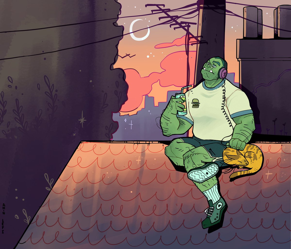 Lofi cozy orc guy (alt version in the replies)