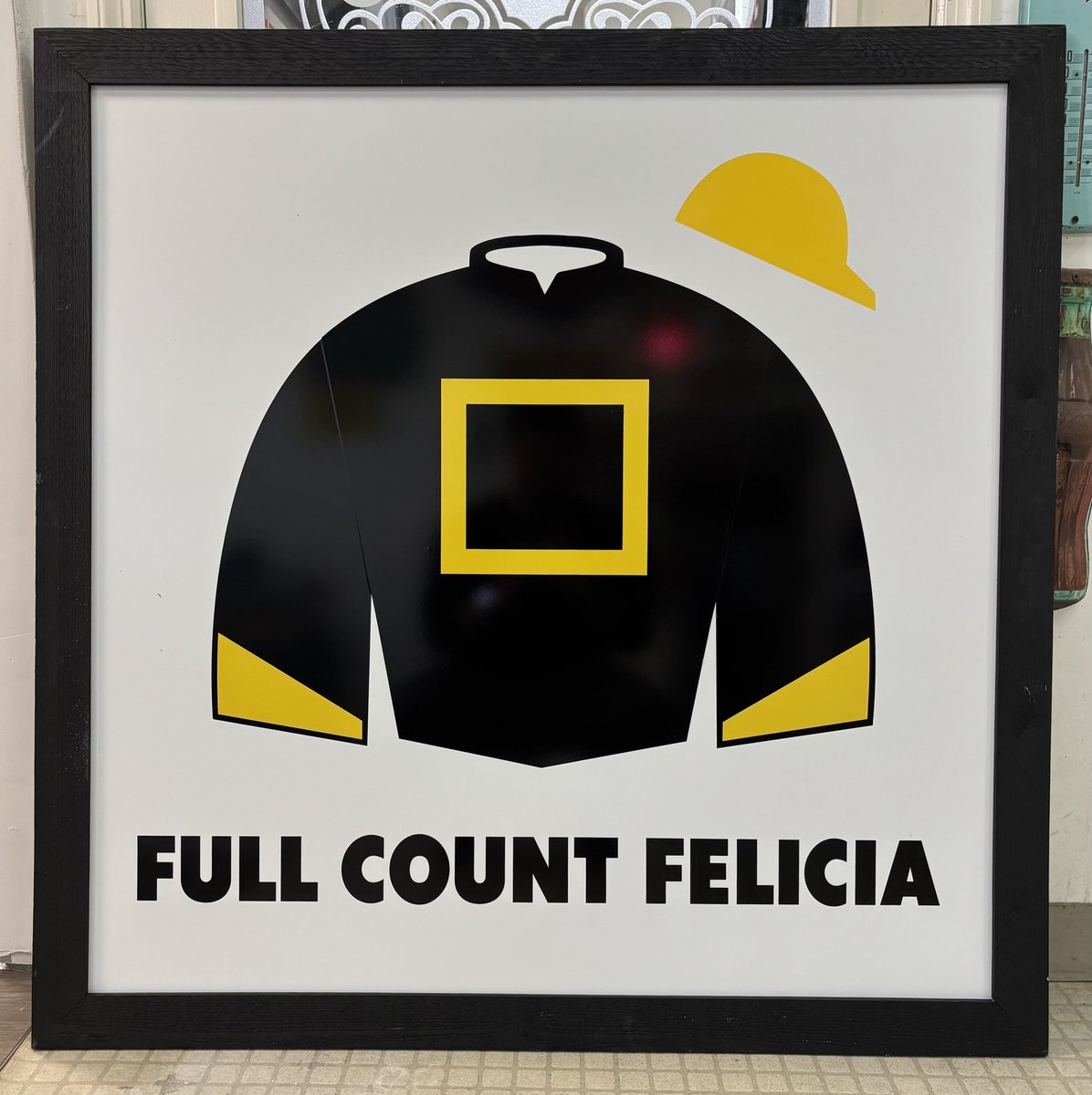 Framed jockey silks signs commemorating recent Grade-1 winners sold at <a href="/FasigTiptonCo/">Fasig-Tipton</a> Maryland! #FTMidlantic