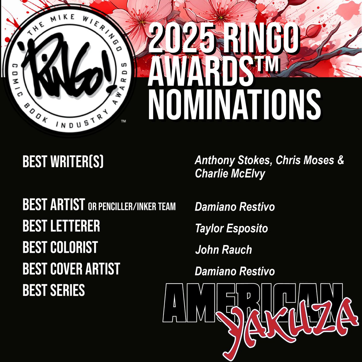 charliemcelvy's tweet image. Nominate American Yakuza and the whole team for this year's @ringoawards! LFG!!!!
ringoawards.survey.fm/ringo-awards-2…