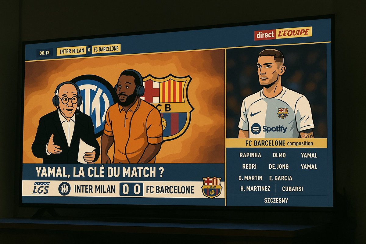 BBourven's tweet photo. #lequipe21 #lequipe #lequipedusoir   #InterBarça @lequipe @lequipedusoir https://t.co/PTebnMB0Y9