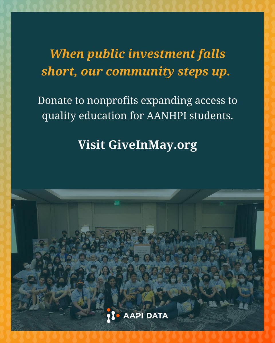 💭Did you Know?: Many AANHPIs think that the federal government spends too little on key priorities, with education and healthcare topping the list.

Support nonprofits expanding access to quality education for AANHPI students! 

Donate today at GiveinMay.org