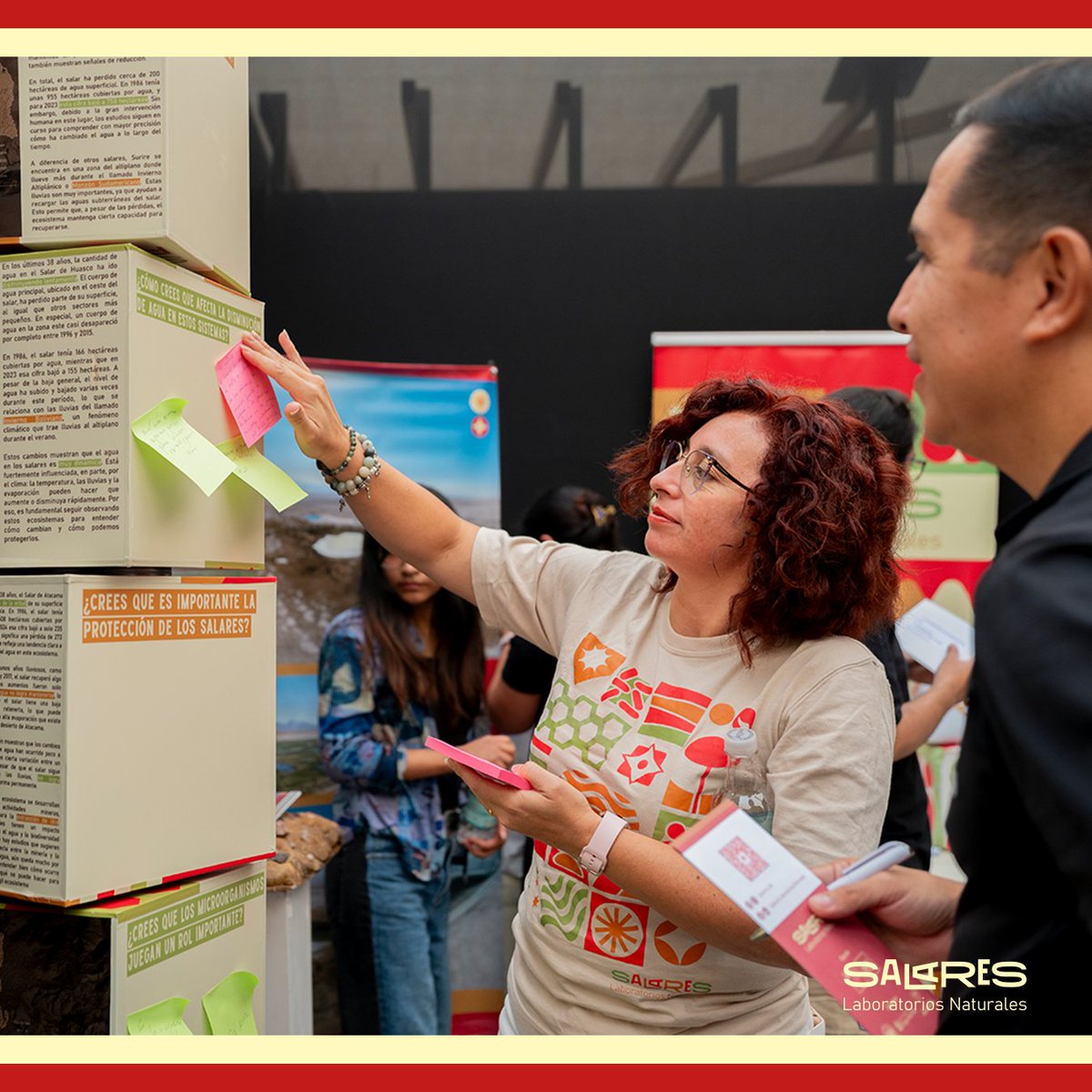 Salares_lab's tweet photo. En nuestro stand, compartimos conocimiento sobre la importancia de los #Salares, su microbiología y diversidad, geología, geografía, potencial biotecnológico y la necesidad de avanzar en su protección y gobernanza🌱 https://t.co/Byw2Wjbpm7