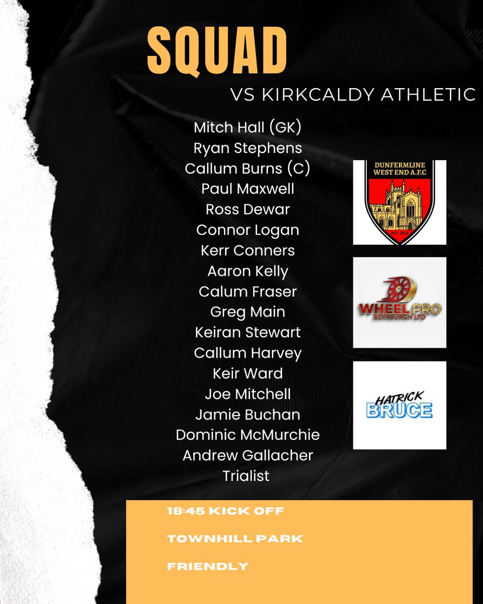 The squad for tomorrow nights friendly!