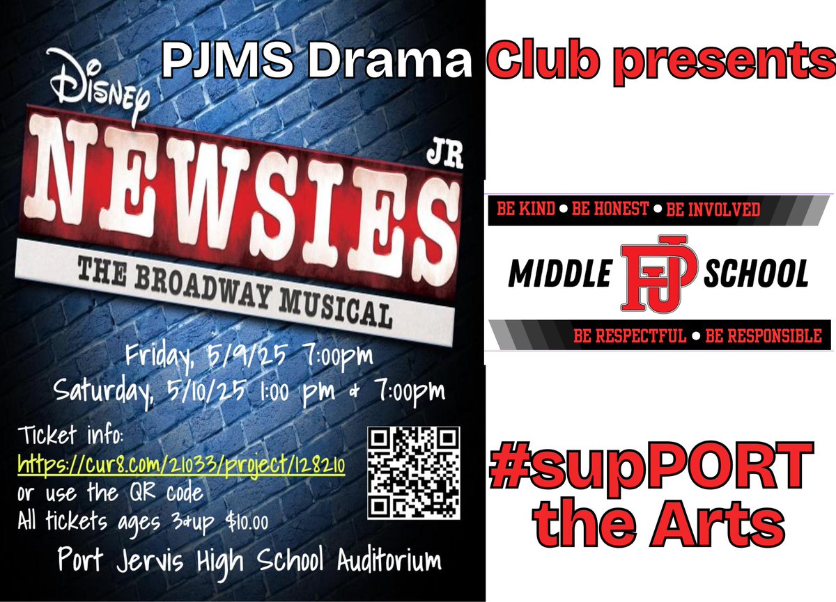 Newsies is almost here! Newsies is almost here! Read (&amp; see) all about it!

PJMS Drama Club presents Newsies Jr.! May 9th @ 7 PM &amp; May 10 @ 1 &amp; 7 PM! Come out to see a great show &amp; #supPORTtheArts

Buy tickets here: cur8.com/21033/project/…