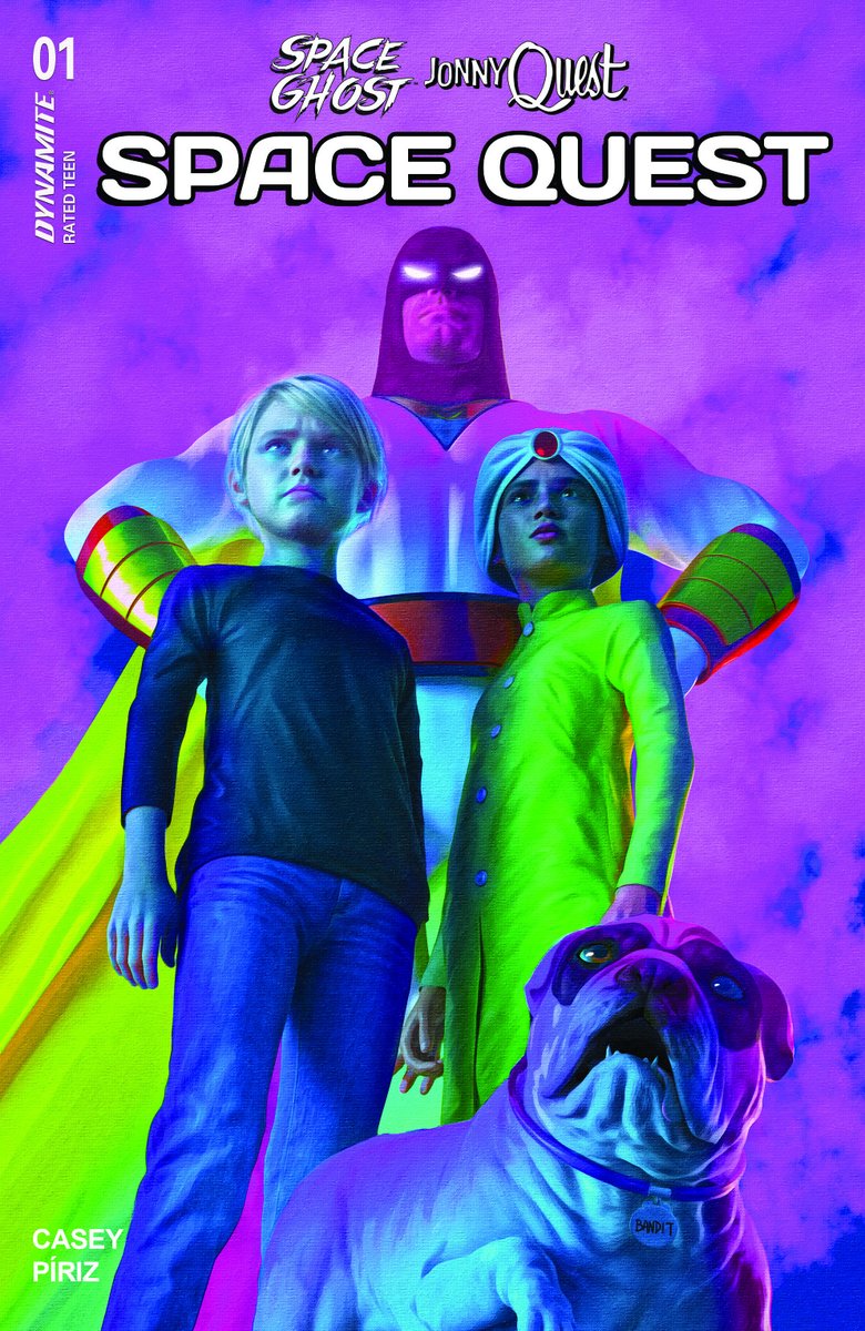 DynamiteComics's tweet photo. In stores this week, Space Ghost/Jonny Quest: Space Quest #1 with covers by Mark Spears, Joshua Middleton, Derek Chew, Ben Oliver and Chad Hardin.
#spaceghost #jonnyquest #joecasey #sebastianpiriz #markspears #joshuamiddleton #derekchew #benoliver #chadhardin
https://t.co/DpxeGzLeyV