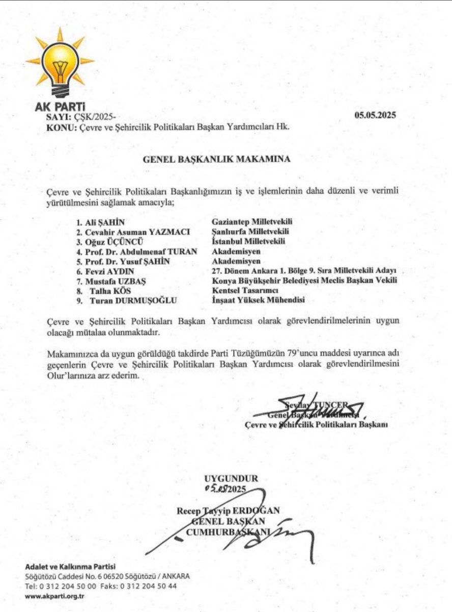 Deniz DEMİR (@mimardenizdemir) on Twitter photo Cumhurbaşkanımız Sn <a href="/RTErdogan/">Recep Tayyip Erdoğan</a>’ın tensipleri ve AK Parti Genel Başkan Yardımcımız <a href="/sevilay_tuncerr/">Sevilay TUNCER</a>’ın takdirleriyle,AK Parti Çevre ve Şehircilik Politikaları Başkan Yardımcılığı görevine atanan Şanlıurfa Milletvekilimiz <a href="/CYAZMAC/">CEVAHİR ASUMAN YAZMACI</a>'ıyı tebrik eder,yeni görevinde Başarılar dilerim. Cumhurbaşkanımız Sn <a href="/RTErdogan/">Recep Tayyip Erdoğan</a>’ın tensipleri ve AK Parti Genel Başkan Yardımcımız <a href="/sevilay_tuncerr/">Sevilay TUNCER</a>’ın takdirleriyle,AK Parti Çevre ve Şehircilik Politikaları Başkan Yardımcılığı görevine atanan Şanlıurfa Milletvekilimiz <a href="/CYAZMAC/">CEVAHİR ASUMAN YAZMACI</a>'ıyı tebrik eder,yeni görevinde Başarılar dilerim.