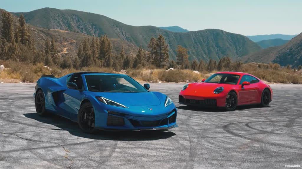 CorvetteBlogger's tweet photo. [VIDEO] Top Gear Throws the 2025 Corvette E-Ray at the Porsche 911 GTS Hybrid https://t.co/i4gdmDjE6X #Corvette #Porsche https://t.co/Sfh4EPtJJI
