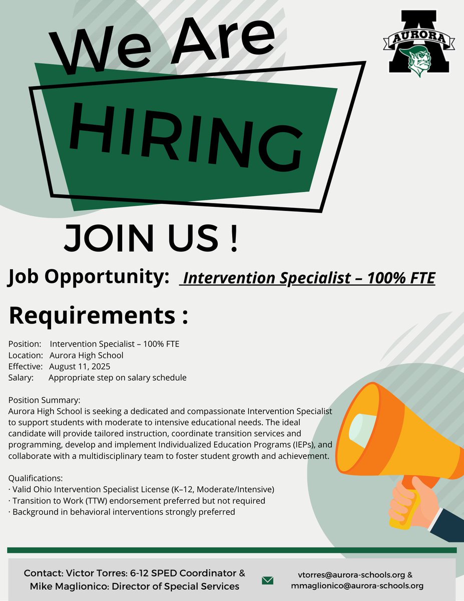 Victor Torres (@torresv4msu) on Twitter photo Make a difference and grow with us! Join our team at AHS (The Greenhouse) as an Intervention Specialist!
applitrack.com/auroracity/onl…
<a href="/mmaglionico/">Mike Maglionico</a> @AHS_MH <a href="/AHS_SeanBaker/">AHS_SeanBaker</a> <a href="/Greenmensteward/">Michael Roberto</a> <a href="/DrPMilcetich/">Paul Milcetich</a> <a href="/mjanzig/">Megan Janzig</a> @AHS_Pach
#UnitedGreenmen Make a difference and grow with us! Join our team at AHS (The Greenhouse) as an Intervention Specialist!
applitrack.com/auroracity/onl…
<a href="/mmaglionico/">Mike Maglionico</a> @AHS_MH <a href="/AHS_SeanBaker/">AHS_SeanBaker</a> <a href="/Greenmensteward/">Michael Roberto</a> <a href="/DrPMilcetich/">Paul Milcetich</a> <a href="/mjanzig/">Megan Janzig</a> @AHS_Pach
#UnitedGreenmen