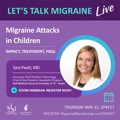 It's very common for kids to inherit #migraine disease from their parents. 

Help your child better manage migraine by identifying &amp; reducing triggers, finding age-appropriate treatments, &amp; preventing disease progression. #MigraineRelief
us06web.zoom.us/webinar/regist…