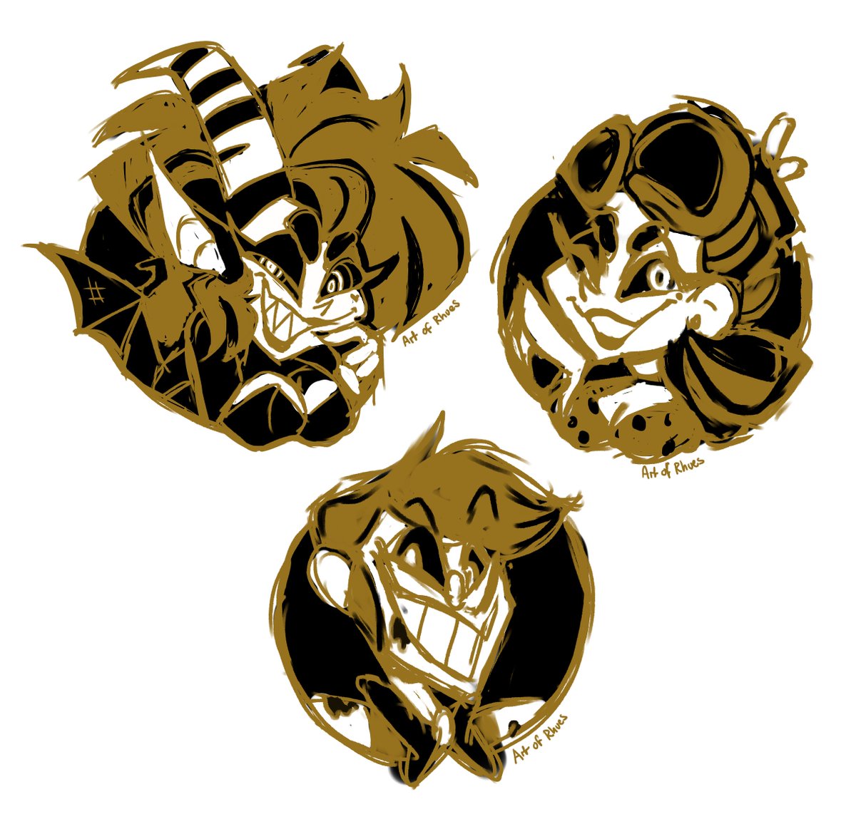 ArtofRhues's tweet image. Part of a series of old pin concepts I did a few years back for @/LadyGValentine&apos;s Hellbound charity collab 🧡
#HazbinHotelFanart #HazbinHotelAlastor #HazbinHotelOC #artofrhues