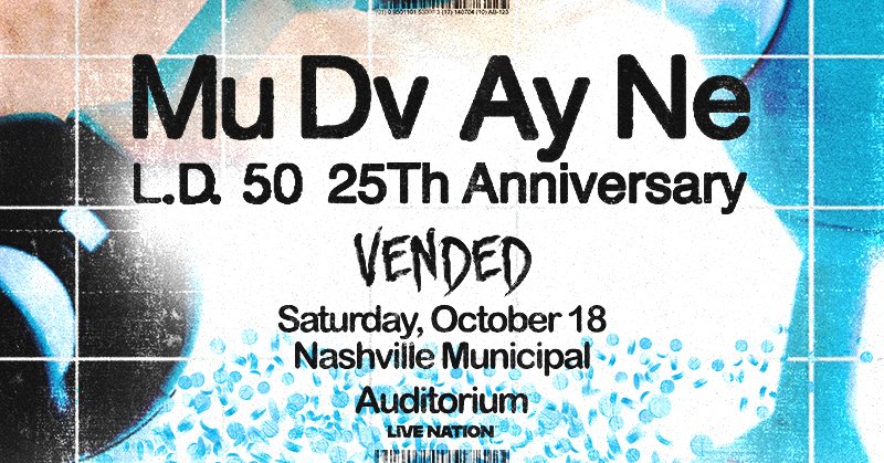 Brace yourself 😈 Mudvayne is celebrating 25 years of L.D. 50 and taking it to Nashville Municipal Auditorium on Saturday, October 18 with Static-X and Vended. Tickets drop Friday, May 9 at 10am local. Don’t sleep