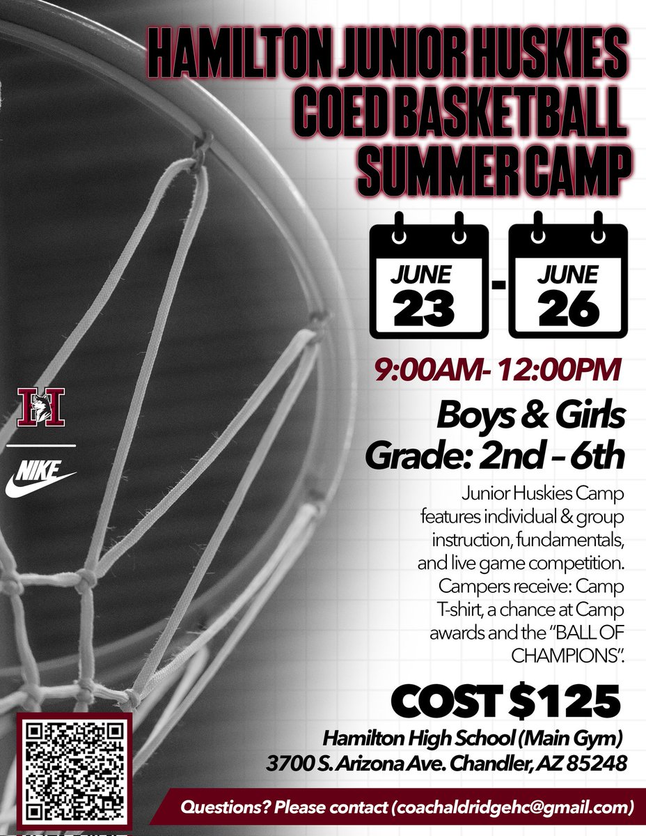 🏀Hamilton Junior Camp info🏀