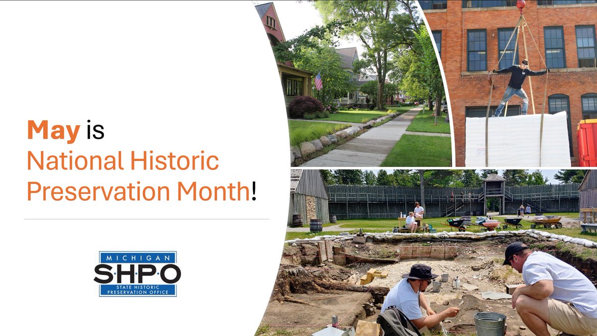 May is National #PreservationMonth! Follow along as we share best practices, success stories, and special historic places from across Pure Michigan.

Pictured: Heritage Hill Historic District, Ford Piquette Avenue Plant Museum and Fort Michilimackinac.