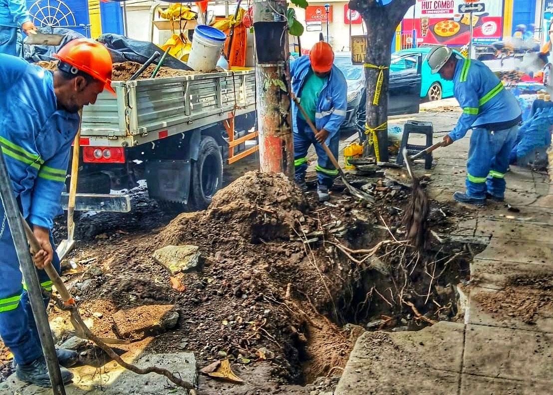 📍Trabajos de aterrado y compactado en 19 avenida norte, Ciudad Merliot, distrito de Santa Tecla.