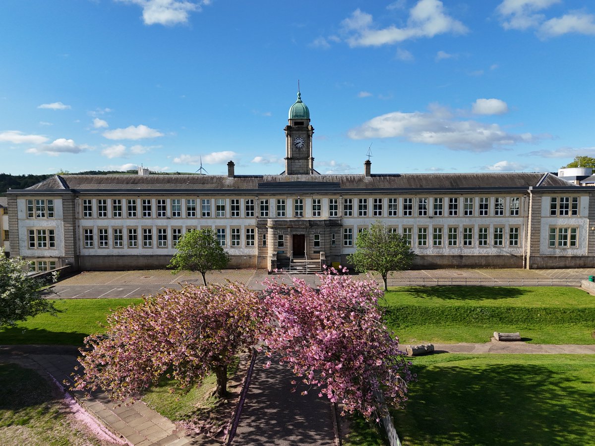 Perth Academy before all the cherry blossom was away.

Easy to see from this angle how the trees have grown based on sun and prevailing wind.