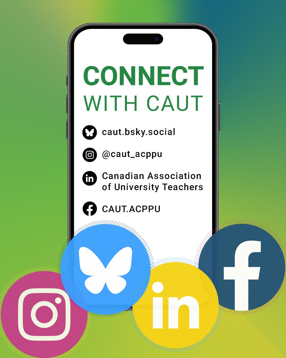 CAUT_ACPPU's tweet image. CAUT will no longer be active on X. Follow us on these other platforms to stay connected!
L'ACPPU n'est plus active sur X. Suivez-nous sur ces autres plateformes pour rester connecté!