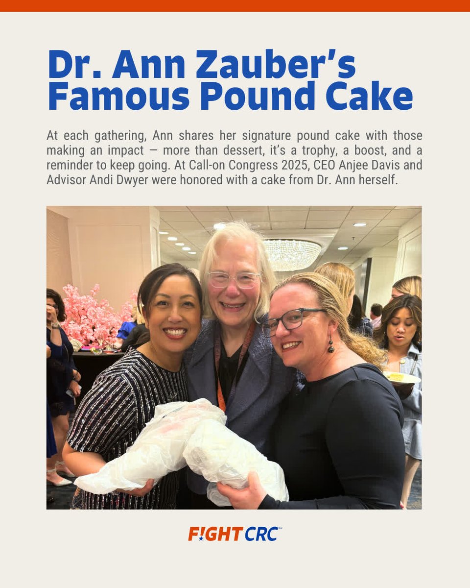 Fight Colorectal Cancer (@fightcrc) on Twitter photo We're honored to share that Andi Dwyer, Research Advocacy Advisor, and <a href="/AnjeeDavis/">AnjeeDavis</a>, CEO of Fight CRC, received Dr. Ann Zauber's famous pound cake at Call-on Congress. 🍰 This special gesture is more than just a treat — it's a symbol of the impact we're making together in the We're honored to share that Andi Dwyer, Research Advocacy Advisor, and <a href="/AnjeeDavis/">AnjeeDavis</a>, CEO of Fight CRC, received Dr. Ann Zauber's famous pound cake at Call-on Congress. 🍰 This special gesture is more than just a treat — it's a symbol of the impact we're making together in the