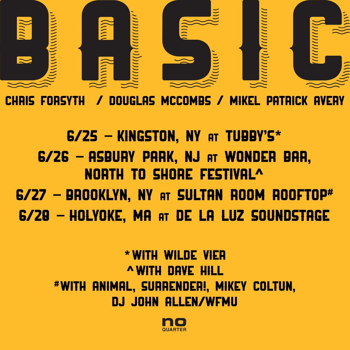 June solo dates in the Midwest supporting Dean Wareham and a quick BASIC tour in the Northeast: