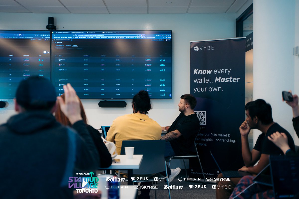 Just wrapped an incredible workshop with the team from <a href="/Vybe_Network/">Vybe</a>  💥

Eric and Matt took us on a deep dive into Vybe V2, a smarter, faster way to track, trade, and optimize your crypto.

From DeFi insights to wallet tools, this one was packed.