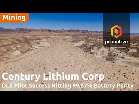 Century Lithium achieves 91.6% lithium recovery with DLE testing. Results "could substantially reduce capital &amp; operating costs" at Angel Island project. 99.87% Li2CO3 purity achieved for battery production. 

Watch the full interview here: youtu.be/lWHq8VD35DY?fe…
