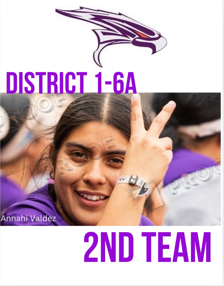Shout out to Freshman Annahi Valdez for being selected to the District 1-6A 2nd Team.  Annahi was also chosen to be on the Academic All-District Team.