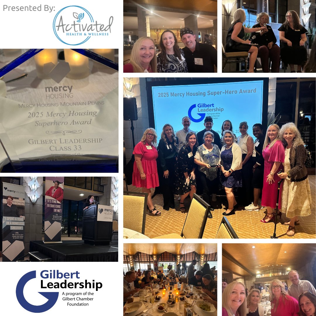 GLeadership's tweet image. We are honored that Gilbert Leadership Class 33 was recognized with the Mercy Housing Super-Hero Award at last week's Power of Home Banquet. Thank you to Mercy Housing for this recognition and for the incredible work you do to support individuals and families in our community.