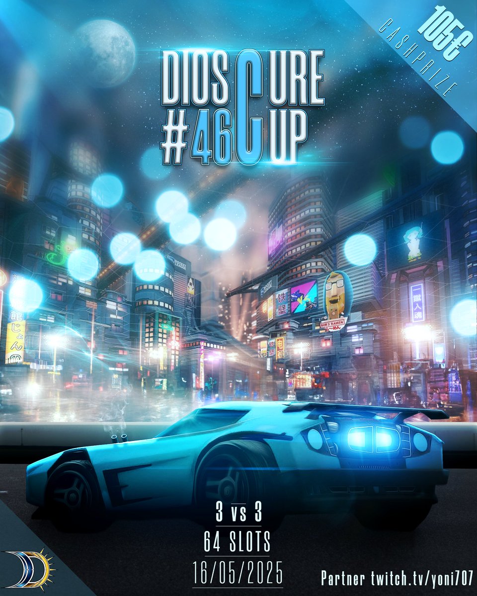 Dioscure (@dioscure_) on Twitter photo 🚨 The DCup #45 is back – 3v3 Rocket League tourney !
 📅 May 16th – 7PM CEST
 💰 €105 prize (Top 3)
 🎮64 teams – Double Elim
 🔓 All ranks
 📥/register on Discord : discord.gg/CQPyVw882z
 📺 twitch.tv/dioscure | twitch.tv/yoni707
 🔁 RT + ❤️ to support! 🚨 The DCup #45 is back – 3v3 Rocket League tourney !
 📅 May 16th – 7PM CEST
 💰 €105 prize (Top 3)
 🎮64 teams – Double Elim
 🔓 All ranks
 📥/register on Discord : discord.gg/CQPyVw882z
 📺 twitch.tv/dioscure | twitch.tv/yoni707
 🔁 RT + ❤️ to support!