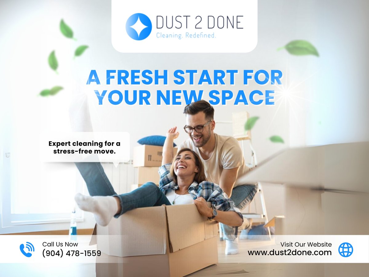 dust_2_done's tweet image. Move out without the meltdown—leave the cleaning to us!
#MoveOutCleaning #Dust2Done #Jacksonville