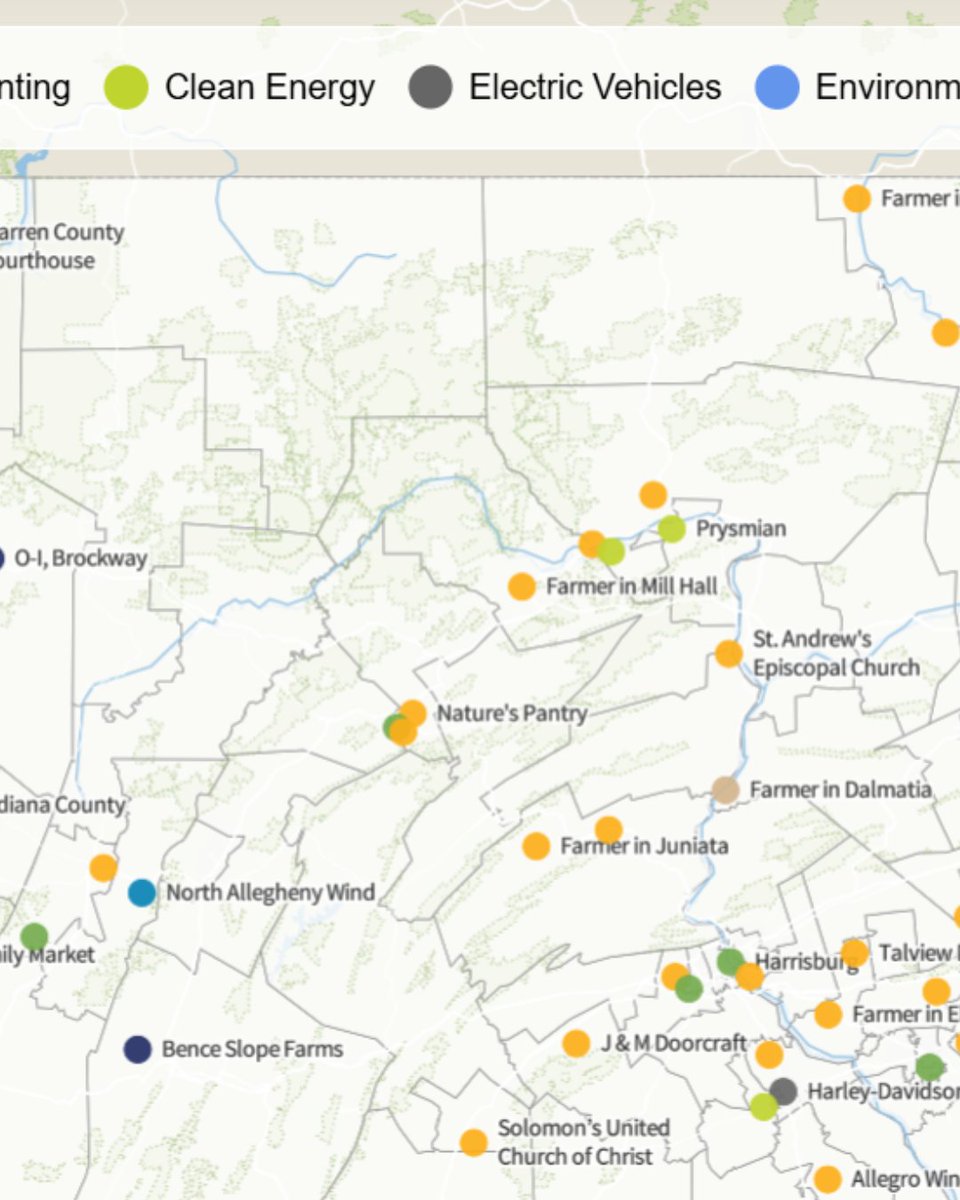 Conservation Voters of PA (@conservationpa) on Twitter photo Across Pennsylvania, groundbreaking and innovative renewable energy and climate resiliency projects are quickly coming online. Check out this map created by <a href="/EvergreenAction/">Evergreen Action</a> & <a href="/PennEnvironment/">PennEnvironment</a> to learn about these cool projects & see which are near you!
environmentamerica.org/pennsylvania/r… Across Pennsylvania, groundbreaking and innovative renewable energy and climate resiliency projects are quickly coming online. Check out this map created by <a href="/EvergreenAction/">Evergreen Action</a> & <a href="/PennEnvironment/">PennEnvironment</a> to learn about these cool projects & see which are near you!
environmentamerica.org/pennsylvania/r…