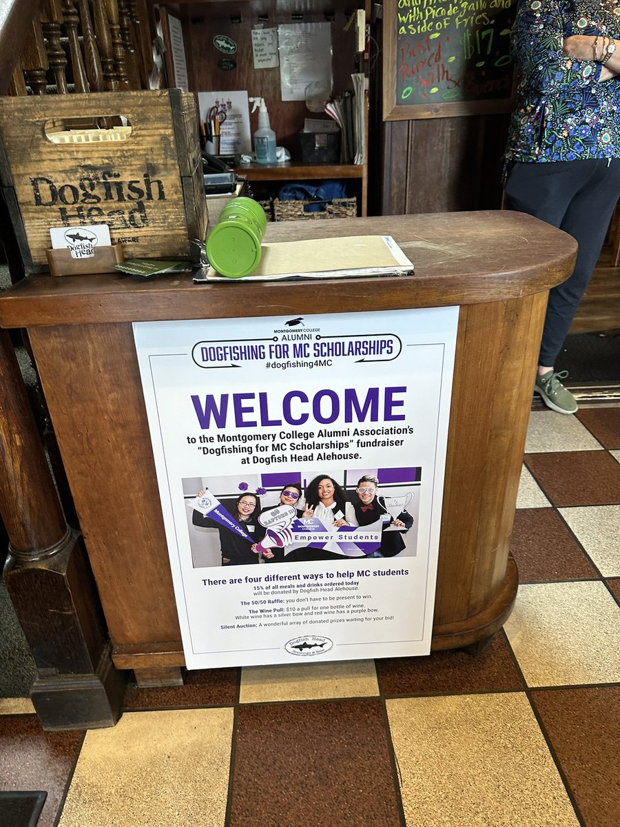 MCAlumniAssoc's tweet image. Join us anytime today at @DogfishGburg for our 12th annual Dogfishing for MC Scholarships event! Participate in our 50/50 raffle, silent auction, and wine pull. Most importantly, 15% of restaurant proceeds will go scholarships for MC students! #dogfishing4mc