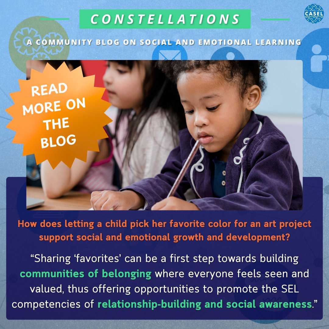 caselorg's tweet image. How does letting a child pick her favorite color for an art project support growth and development? In our latest blog post, a teacher shares practical, easy-to-implement ideas to turn everyday choices into tools for #SEL.
bit.ly/4d2cIbz