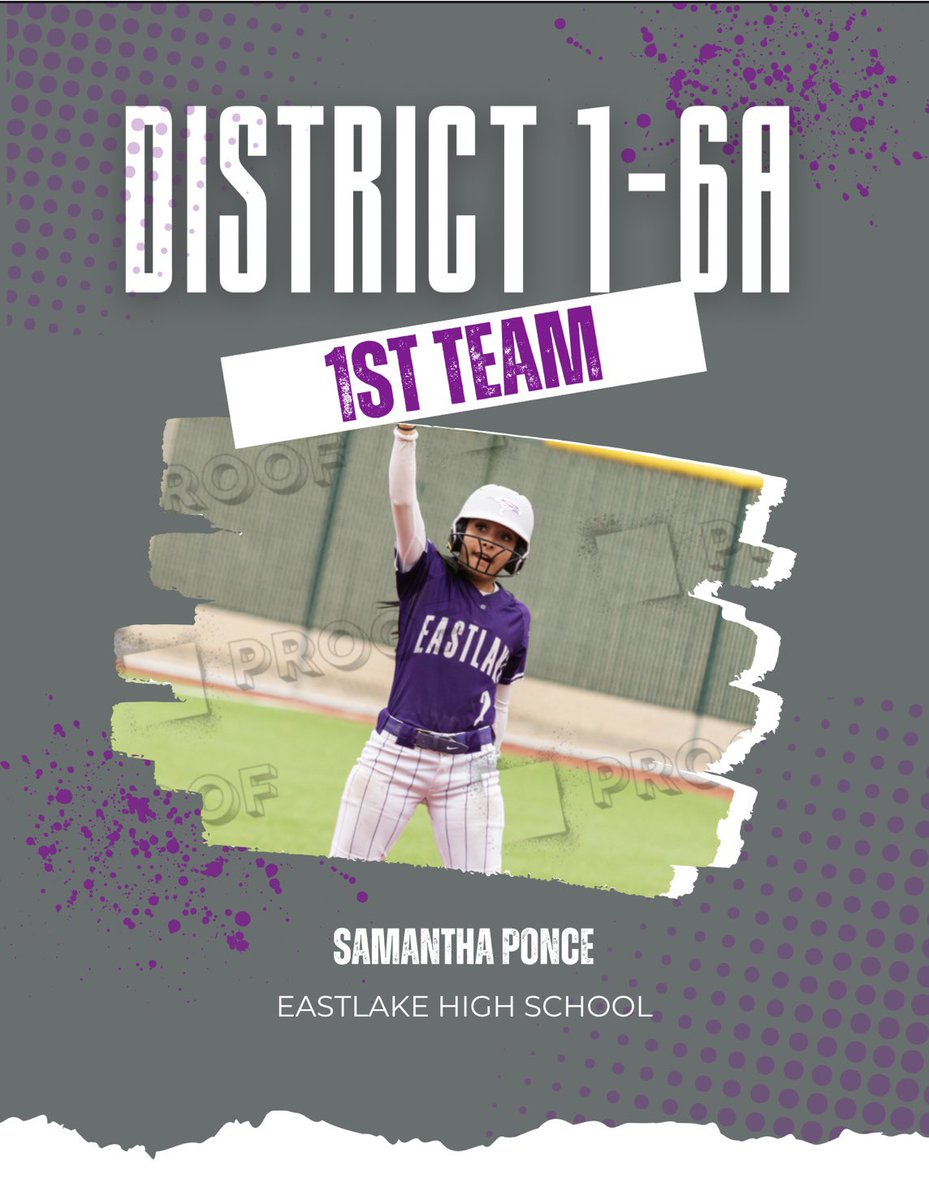 Congrats to Samantha Ponce, All-District 1st Team.  Sam was also selected to the Academic All-District Team