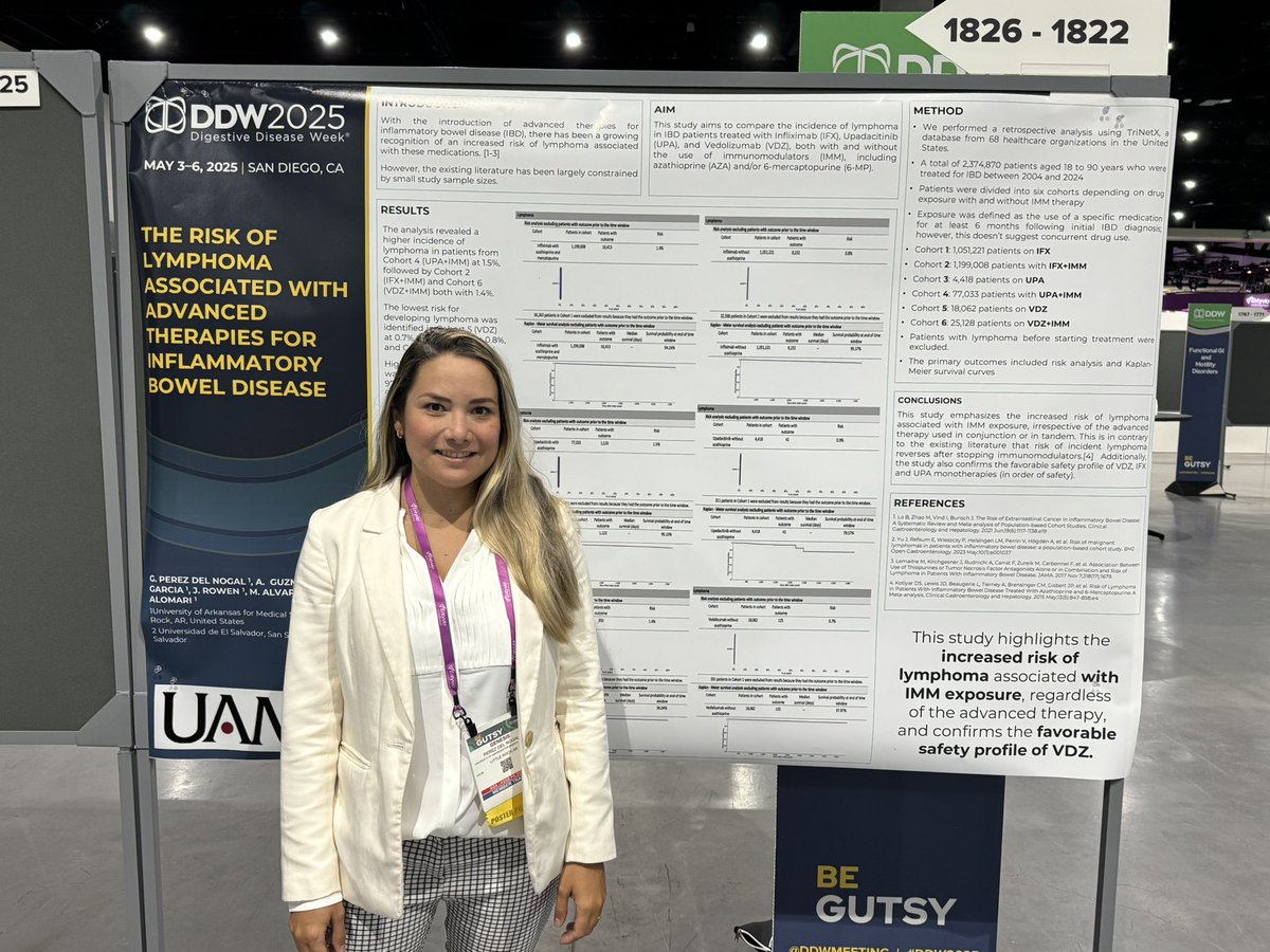 UAMS Division of Gastroenterology & Hepatology (@uams_gihep) on Twitter photo Our second year fellow <a href="/genesisdelnogal/">Genesis DelNogal, MD</a> presenting her research mentored by <a href="/Alomari_MD/">Mohammad Alomari, MD</a>
#UAMSProud
<a href="/DDWMeeting/">Digestive Disease Week</a> #DDW2025 Our second year fellow <a href="/genesisdelnogal/">Genesis DelNogal, MD</a> presenting her research mentored by <a href="/Alomari_MD/">Mohammad Alomari, MD</a>
#UAMSProud
<a href="/DDWMeeting/">Digestive Disease Week</a> #DDW2025