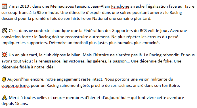 Fédération Supporters RCS tweet media